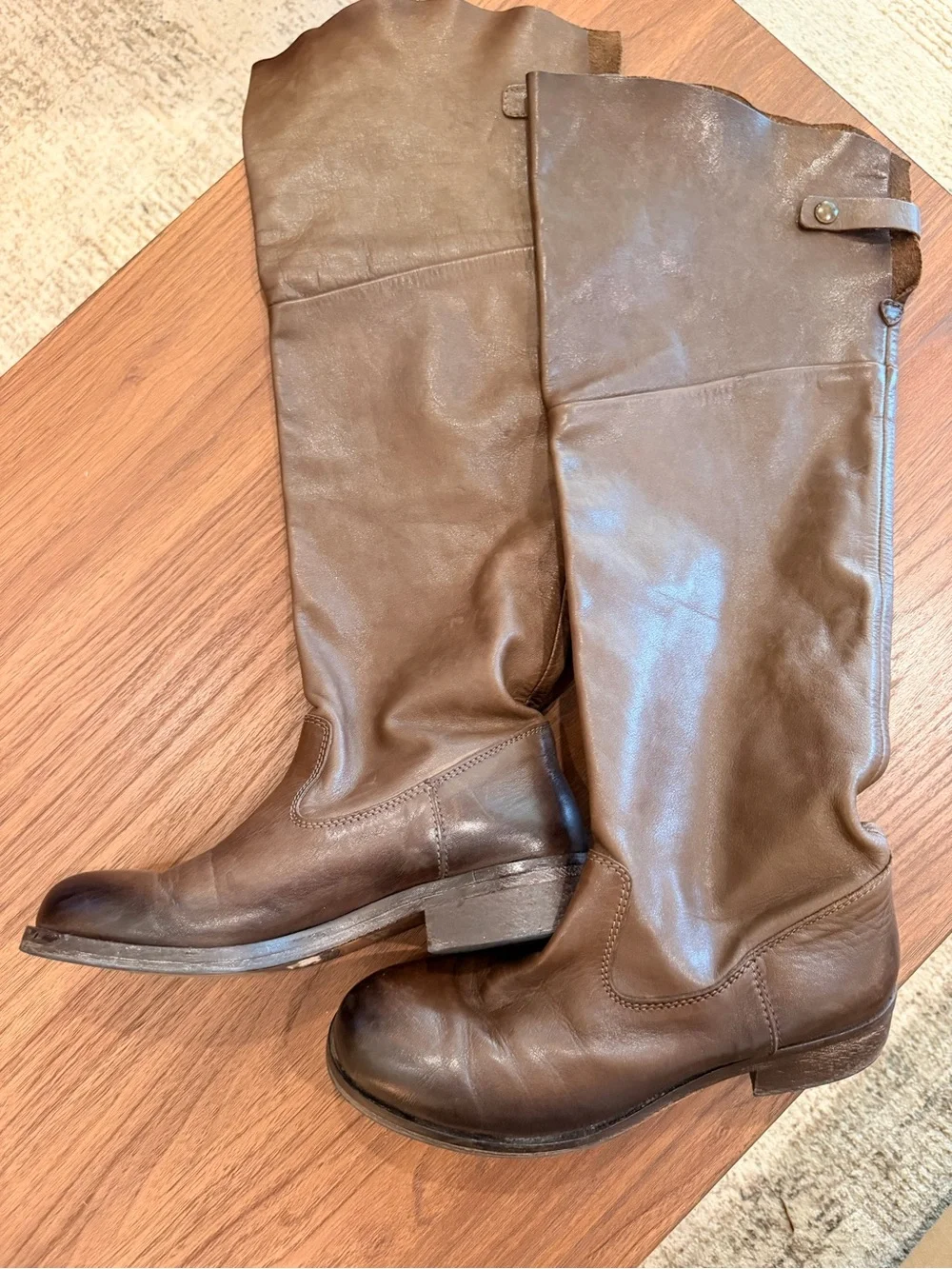 Buttery Soft Over the Knee Leather Boots Size 7.5 Women's Made in Italy Oiled